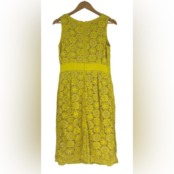 Boden Sleeveless Yellow Crochet A-Line Sheath Dress Size 8 - Picture 6 of 12